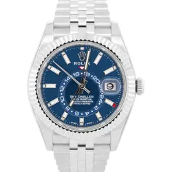MINT 2021 NEW PAPERS ROLEX SKY-DWELLER BLUE STEEL JUBILEE 18K 42MM 326934 BOX
