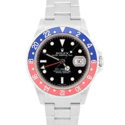 MINT 2007 PAPERS ROLEX GMT-MASTER II PEPSI RED BLUE STEEL NO-HOLES 16710 BOX