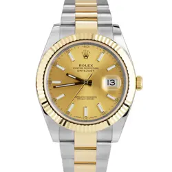 MINT ROLEX DATEJUST 41 CHAMPAGNE TWO-TONE 18K YELLOW GOLD STAINLESS 41MM 126333