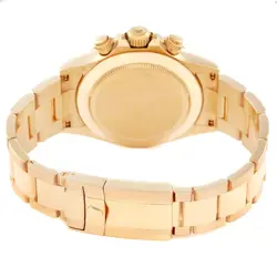 ROLEX DAYTONA COSMOGRAPH YELLOW GOLD BLACK DIAL MENS WATCH 116528