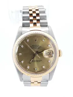 ROLEX OYSTER PERPETUAL DATEJUST 35MM TWO TONE WATCH SD0325WEZXSA