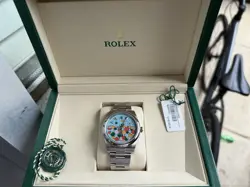 ROLEX 124300 OYSTER PERPETUAL 41MM CUSTOM CELEBRATION + ORIGINAL DIAL BOX PAPER