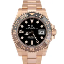MINT PAPERS ROLEX GMT-MASTER II 18K ROSE GOLD 'ROOT-BEER' 40MM 126715 CHNR BOX