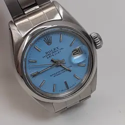 ROLEX LADIES DATEJUST 26MM BLUE TURQUOISE OYSTER AUTOMATIC WATCH 6916 CIRCA 1979