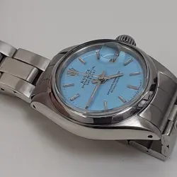 ROLEX LADIES DATEJUST 26MM BLUE TURQUOISE OYSTER AUTOMATIC WATCH 6916 CIRCA 1979