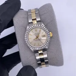 ROLEX DIAMOND BEZEL LADIES DATEJUST 6917 SILVER DIAL 26MM TWO-TONE OYSTER