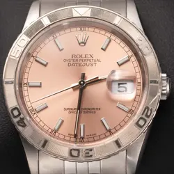 ROLEX DATEJUST 16264 TURN-O-GRAPH BEZEL WATCH 36MM SALMON PINK DIAL