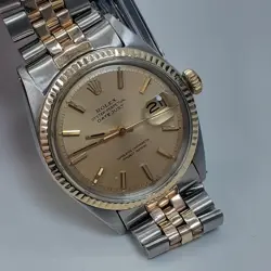 VINTAGE ROLEX DATEJUST 36 MM TWO TONE JUBILEE CHAMPAGNE WATCH 1601 CIRCA 1969