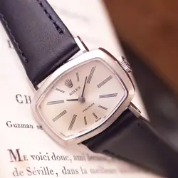 ROLEX 2647 K18 750WG TRANSFORMABLE TELEVISION HEXAGON PRECISION USED WATCH