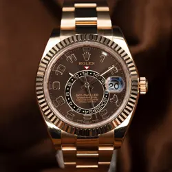 ROLEX 326935 SKY-DWELLER 18KT EVEROSE GOLD SAROS ANNUAL CALENDAR ROSE GOLD