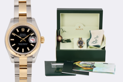 ROLEX DATEJUST 178163 STAINLESS STEEL & 18K YELLOW GOLD 26MM WATCH