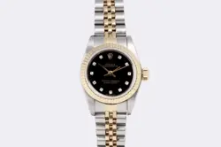 ROLEX OYSTER PERPETUAL 67193 STAINLESS STEEL & 18K YELLOW GOLD 24MM WATCH