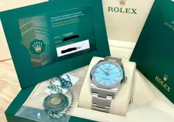 ROLEX OYSTER PERPETUAL TURQUOISE DIAL 126000 “TIFFANY” FULL SET 2021 36MM