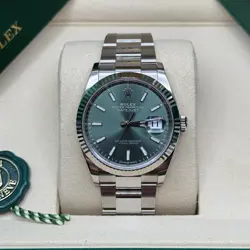 ROLEX DATEJUST 36 NEW 2025 MINT GREEN INDEX DIAL STAINLESS STEEL OYSTER BRACELET