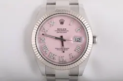 ROLEX DATEJUST 126334 40MM FLUTED BEZEL OYSTER PINK DIAMOND ROMAN NUMERAL DIAL