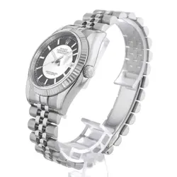 ROLEX DATEJUST 116234 BLACK X SILVER 5 ROW JUBILEE BRACE M 484901