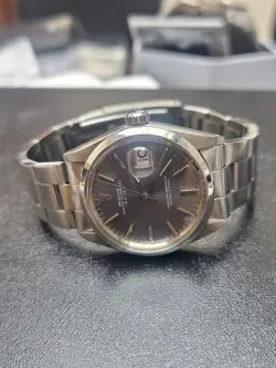 VINTAGE ROLEX OYSTER DATE STAINLESS STEEL WATCH 1500 34MM