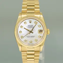 PEARL DIAMOND Rolex 68278 Yellow Gold 31mm Midsize Lady President Watch