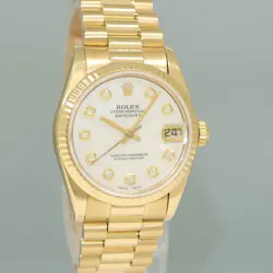 PEARL DIAMOND Rolex 68278 Yellow Gold 31mm Midsize Lady President Watch