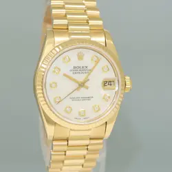 PEARL DIAMOND Rolex 68278 Yellow Gold 31mm Midsize Lady President Watch