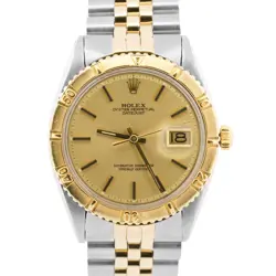 VINTAGE ROLEX DATEJUST 36MM CHAMPAGNE TURN-O-GRAPH JUBILEE STEEL 18K GOLD 1625