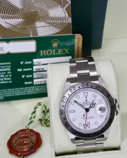 2010 MINT + ROLEX EXPLORER II (16570) WHITE POLAR DIAL 