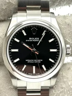 ROLEX OYSTER PERPETUAL 31MM BLACK DIAL STAINLESS STEEL 277200 BOX & PAPERS 2024