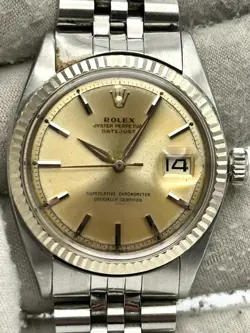 ROLEX DATEJUST 36MM SILVER DIAL JUBILEE BRACELET 1601 - 1964 - SERVICED
