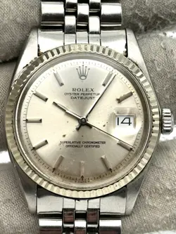 ROLEX DATEJUST 36MM SILVER DIAL STAINLESS STEEL JUBILEE BRACELET - 1601 - 1970