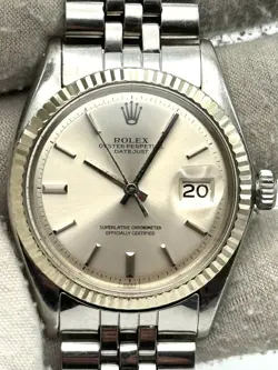 ROLEX DATEJUST 36MM SILVER INDEX DIAL JUBILEE BRACELET - 1601 - 1973