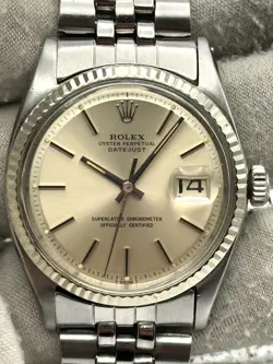 ROLEX DATEJUST 36MM SILVER INDEX DIAL STAINLESS STEEL JUBILEE 1601 - 1963