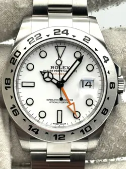 ROLEX EXPLORER II 42MM WHITE DIAL STAINLESS STEEL BRACELET 216570 B&P 2021