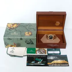 ROLEX 19028 PYRAMID OYSTERQUARTZ PRESIDENT W/BLACK PYRAMID DIAL BOX/RSC CARD