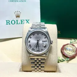 ROLEX 16220 DATEJUST 36MM STEEL SILVER ROMAN DIAL JUBILEE 2002