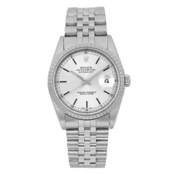 ROLEX DATEJUST 36MM STEEL SILVER DIAL MENS AUTOMATIC WATCH 16220