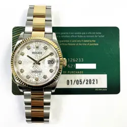 2021 ROLEX DATEJUST 36, 126233, STEEL & GOLD, SILVER JUBILEE DIAMOND, OYSTER ...