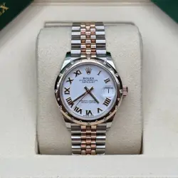 ROLEX DATEJUST 31 2020  WHITE ROMAN SCATTER DIAMOND BEZEL TWO TONE JUBILEE
