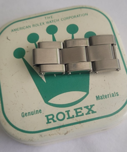 ROLEX 100% GENUINE VINTAGE 19MM RIVETED STYLE  ST. STEEL 3 STRETCHABLE LINKS