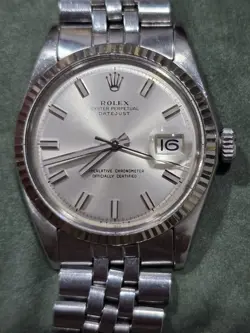 VINTAGE ROLEX DATEJUST 1601 AUTOMATIC 36MM SILVER 