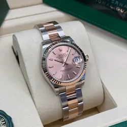 Rolex Datejust 31 NEW 2025 Sundust Index Two Tone Rose Gold Fluted Oyster