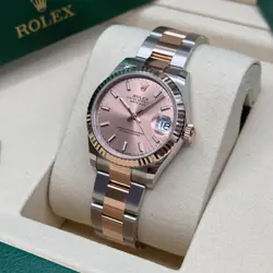 Rolex Datejust 31 NEW 2025 Sundust Index Two Tone Rose Gold Fluted Oyster