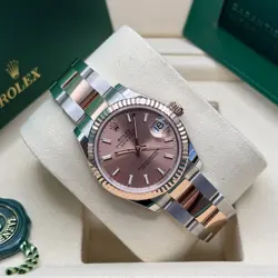 Rolex Datejust 31 NEW 2025 Sundust Index Two Tone Rose Gold Fluted Oyster
