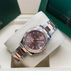 Rolex Datejust 31 NEW 2025 Sundust Index Two Tone Rose Gold Fluted Oyster