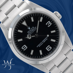 ROLEX EXPLORER 36MM STEEL BLACK ARABIC INDEX DIAL SMOOTH OYSTER BAND WATCH 14270