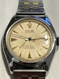 VINTAGE ROLEX 1950S OYSTER PERPETUAL OFFICIALLY CERTIFIED STAINLESS STEEL