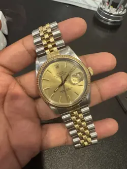 ROLEX OYSTER PERPETUAL DATEJUST 16013 18K GOLD/STEEL JUBILEE FRESHLY SERVICED