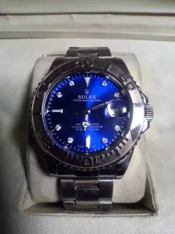 ROLEX MEN'S OYSTER PERPETUAL DAY-DATE WATCH 41MM BLUE DIAL