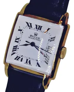 VINTAGE ROLEX MARCONI TANK FANCY LUGS 18K GOLD PLATED MENS WATCH