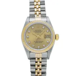 ROLEX DATEJUST 69173 X (MANUFACTURED AROUND 1991) CHAMPAGNE/DIAMOND LADIES W...