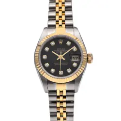 ROLEX DATEJUST 10P DIAMOND 79173G P NUMBER (MANUFACTURED AROUND 2000) BLACK/...